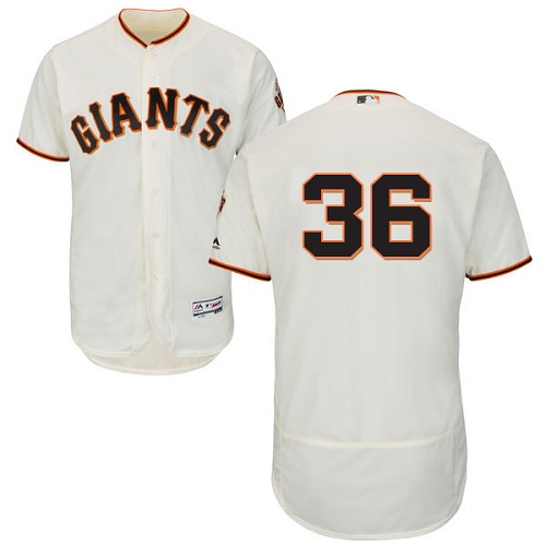 Giants #36 Gaylord Perry Cream Flexbase Authentic Collection Stitched MLB Jersey - Click Image to Close